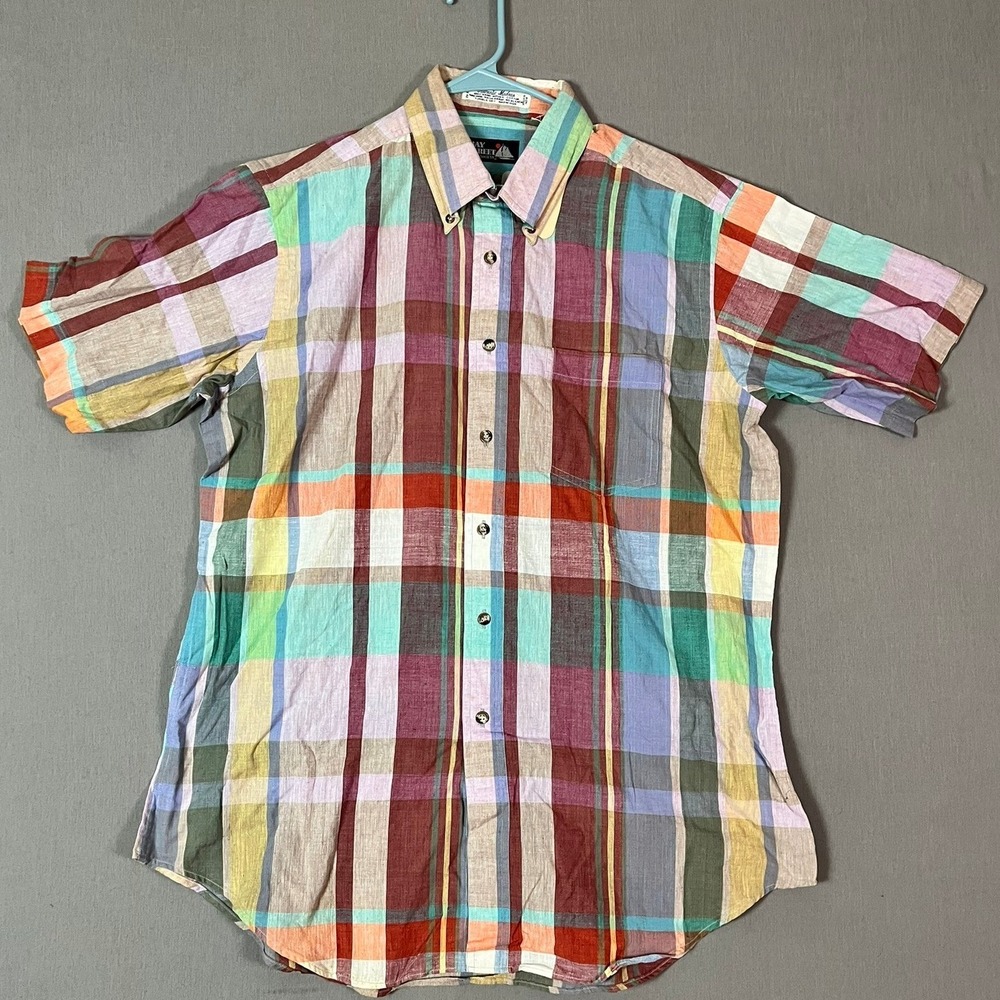 VTG Authentic Madras Shirt NWT Bay Street Shirt Society Handwoven Cotton 70s/80s